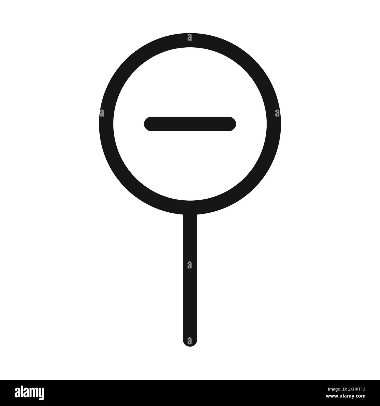 Icône de signe négatif vecteur d'art de ligne noir dans le signe de collection d'ensemble de contour noir et blanc Illustration de Vecteur