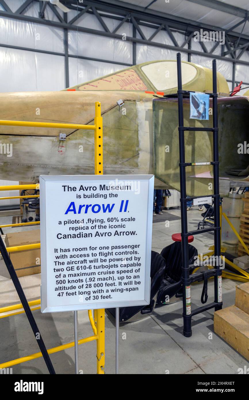 Avro Arrow jet fighter, une réplique de 2/3 dimensions est construite au Avro Museum de Springbank, près de Calgary, en Alberta. Banque D'Images