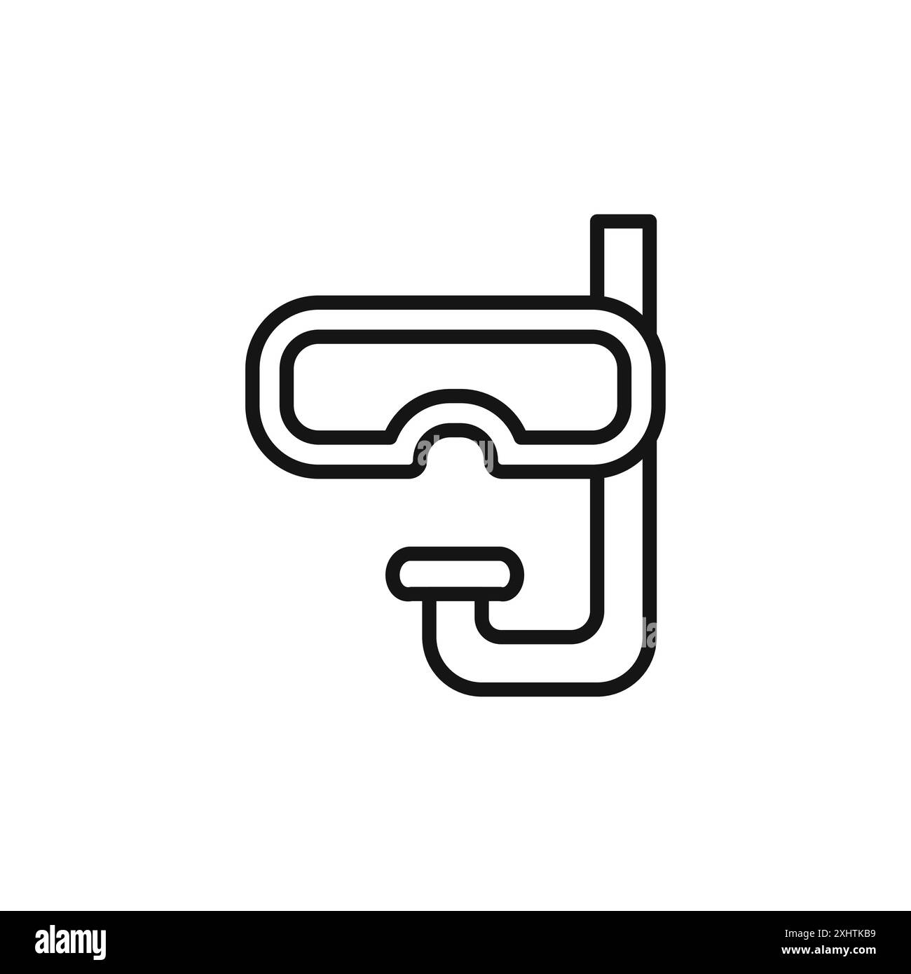 Masque de plongée icône collection ou ensemble en noir et blanc Illustration de Vecteur