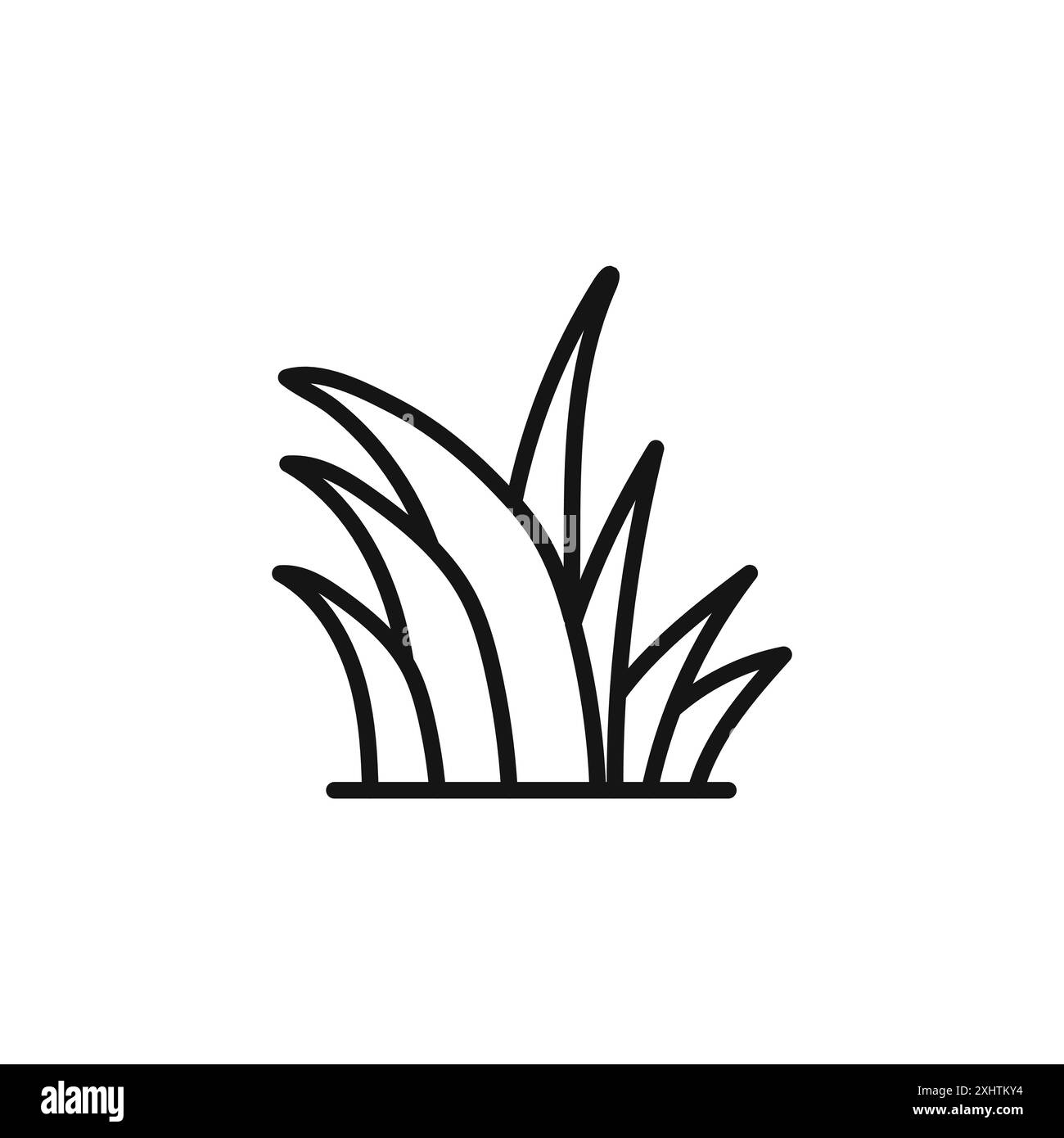 Collection de contour d'icône d'herbe ou ensemble en noir et blanc Illustration de Vecteur