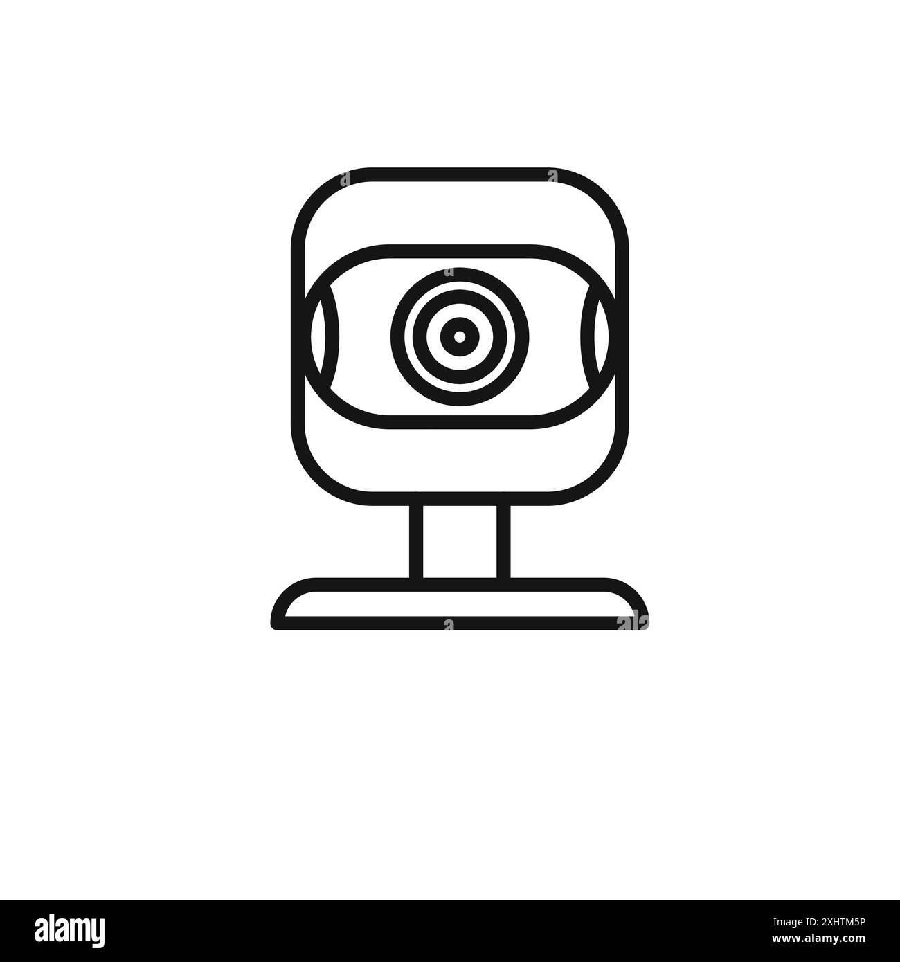 Collection de contour d'icône de webcam numérique ou défini en noir et blanc Illustration de Vecteur
