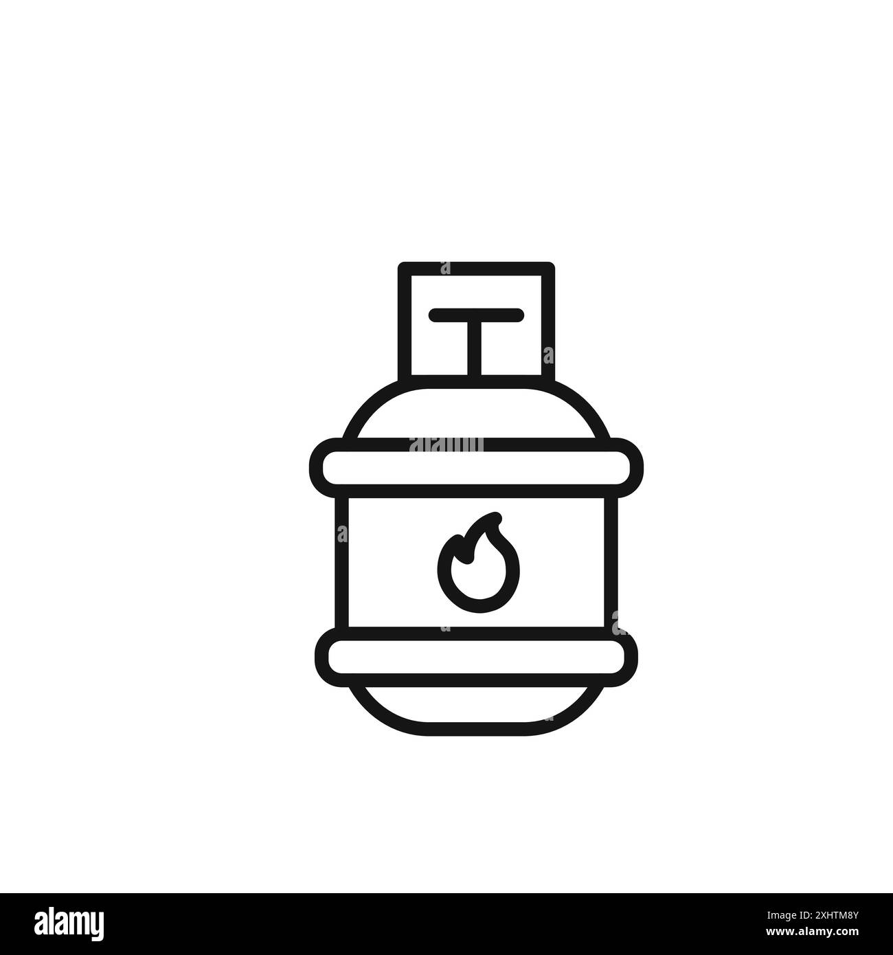 Collection ou ensemble de contours d'icône de bouteille de gaz en noir et blanc Illustration de Vecteur