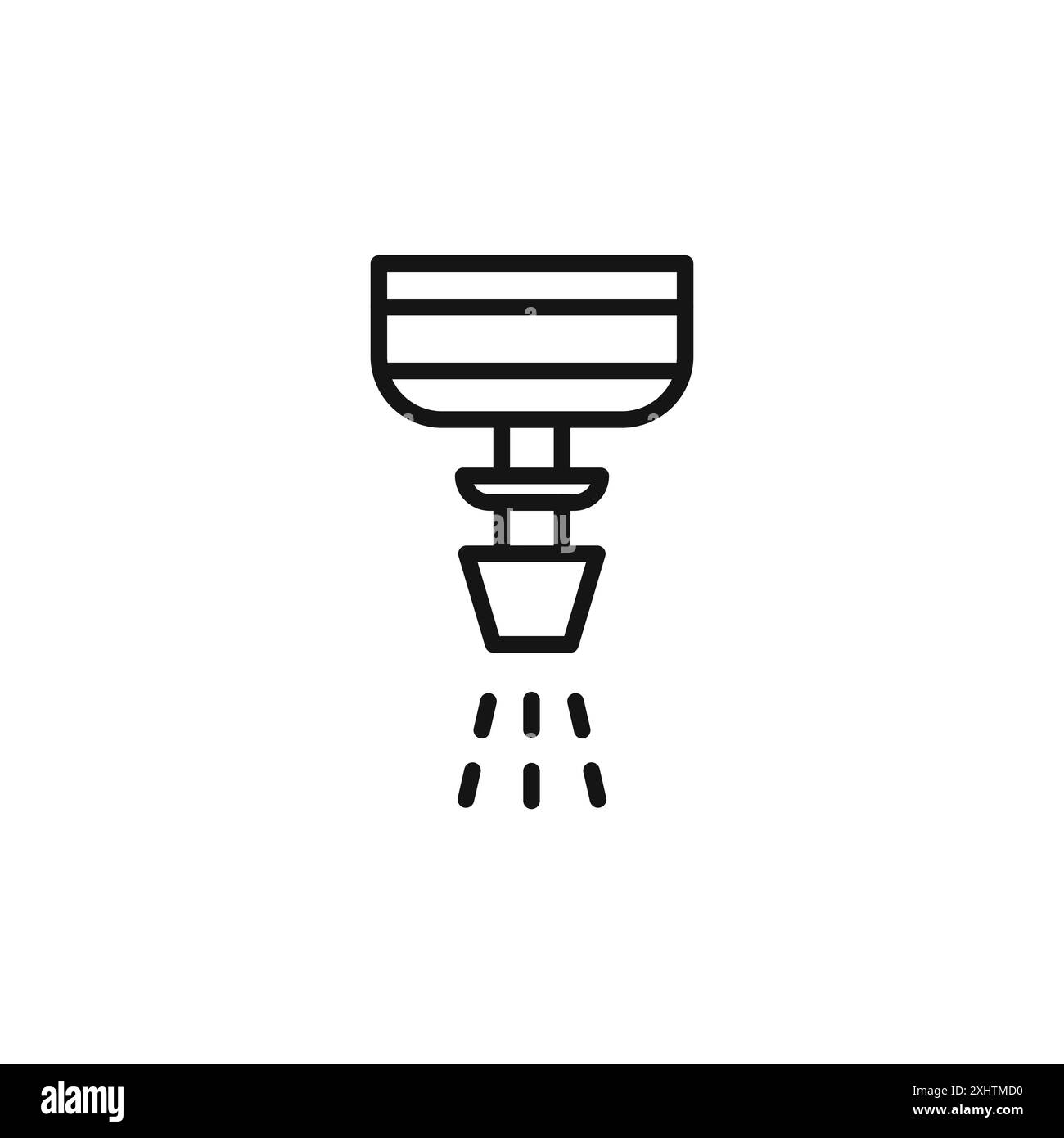 collection de contour d'icône de gicleur d'incendie ou ensemble en noir et blanc Illustration de Vecteur