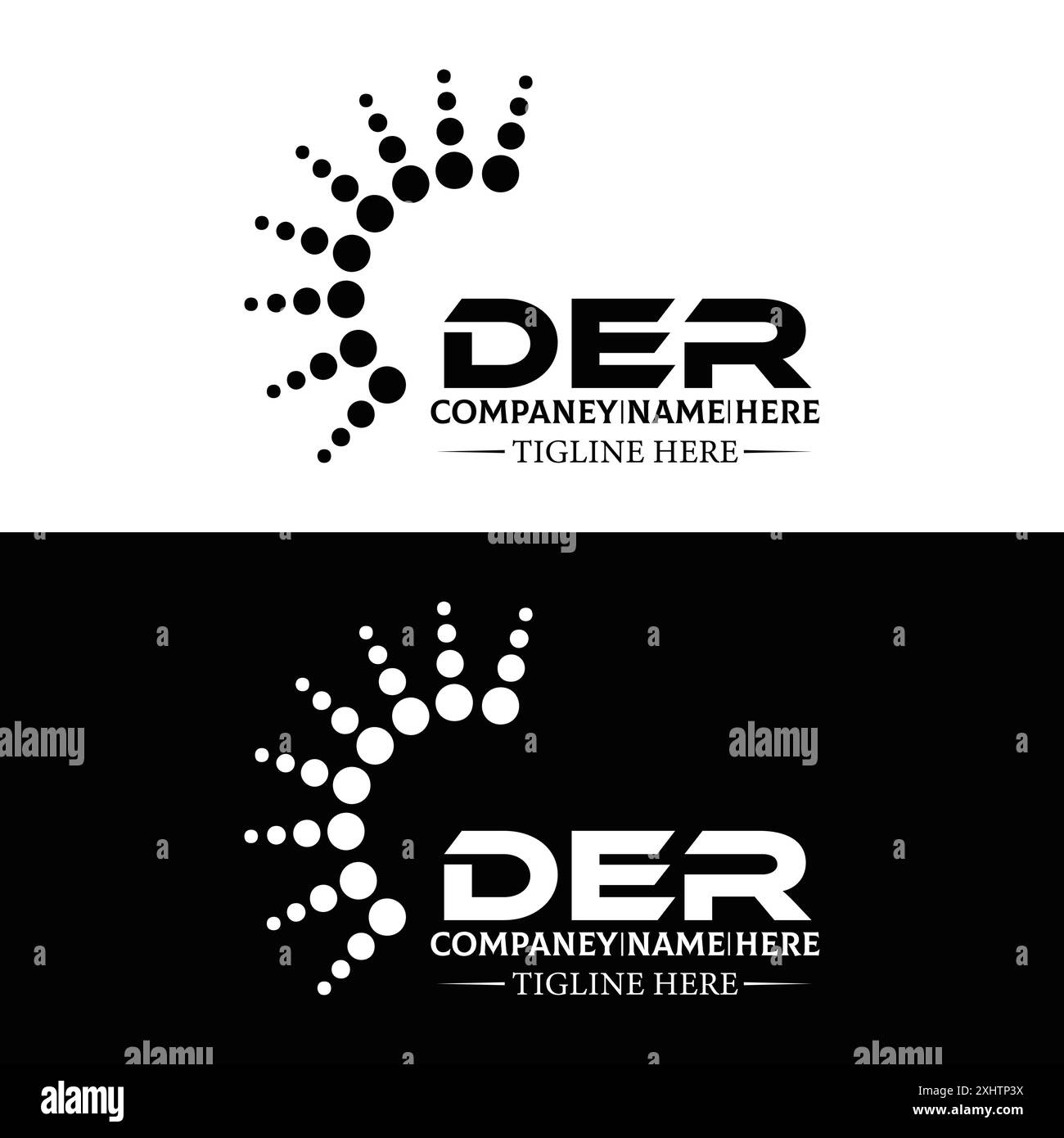 Logo DER. CONCEPTION D E R. Lettre DER blanche. Logo DER, d E R lettre. D E R lettre logo design en OR, LOGO D'OR, TROIS, style. ensemble de lettres logo Illustration de Vecteur