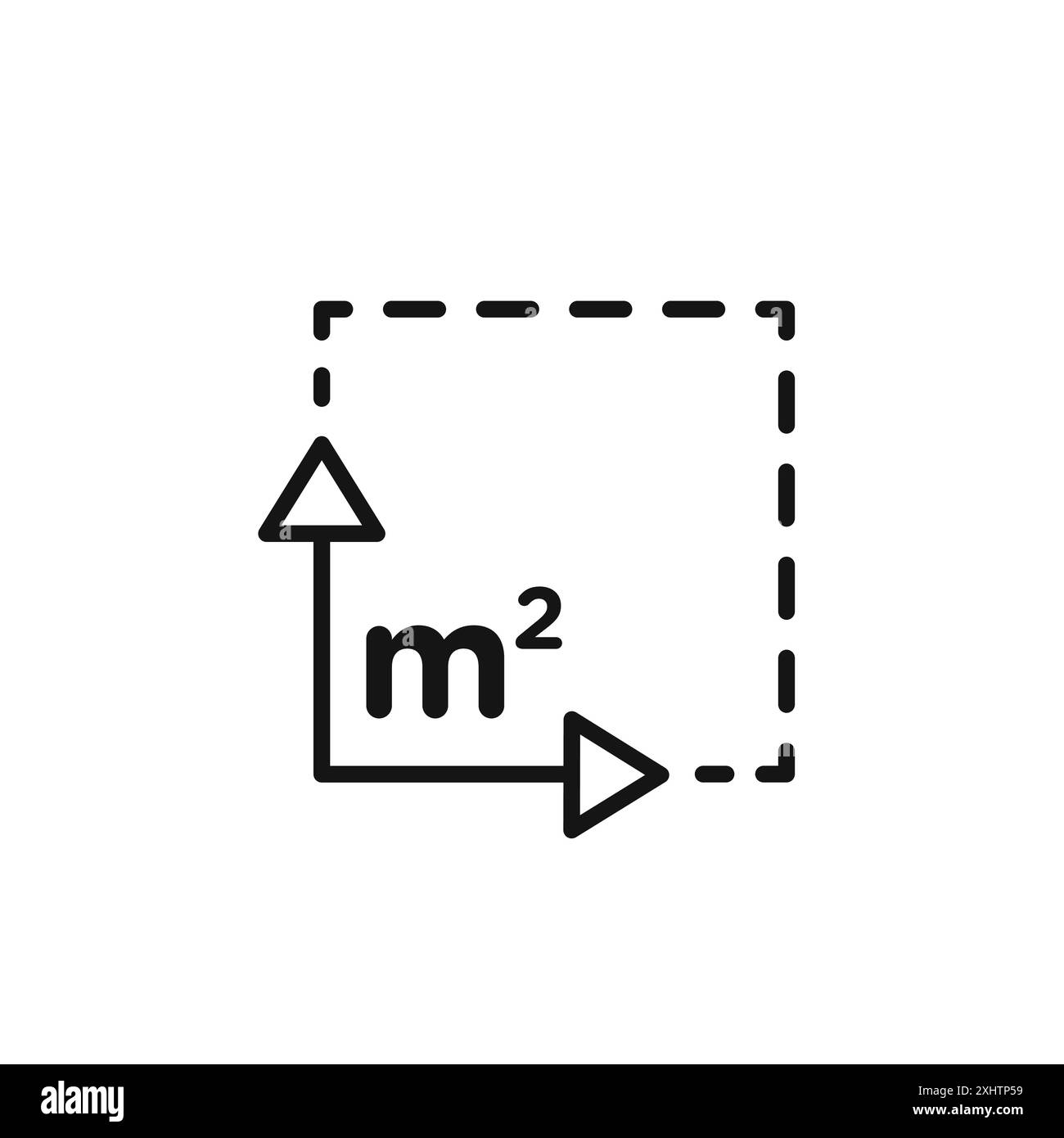 m2 collection ou ensemble de contours d'icône d'unité de surface en noir et blanc Illustration de Vecteur