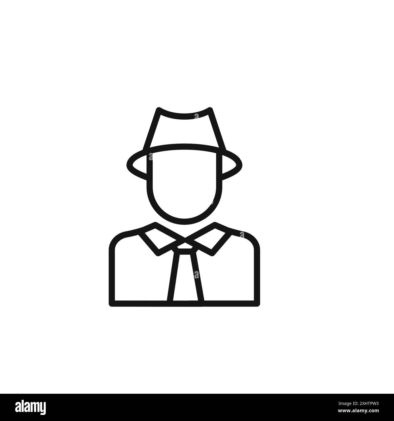 Collection ou ensemble de contours d'icône d'agent secret en noir et blanc Illustration de Vecteur