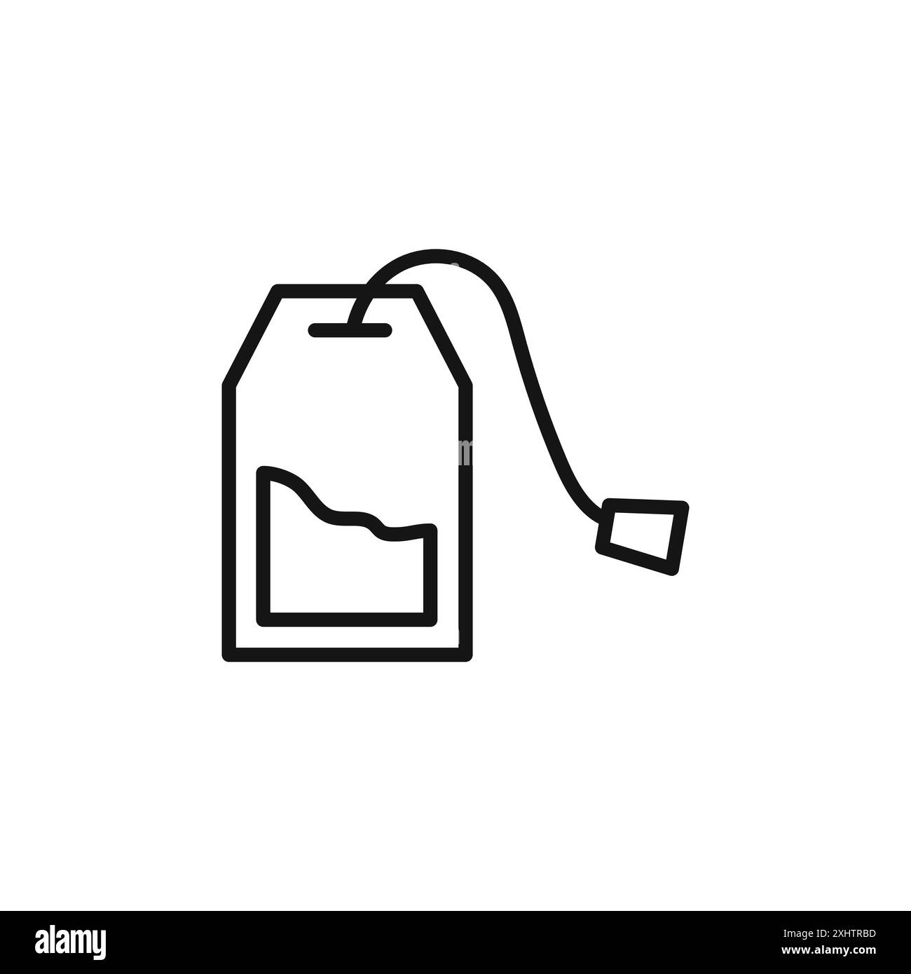 Collection de contour d'icône de sachet de thé ou ensemble en noir et blanc Illustration de Vecteur
