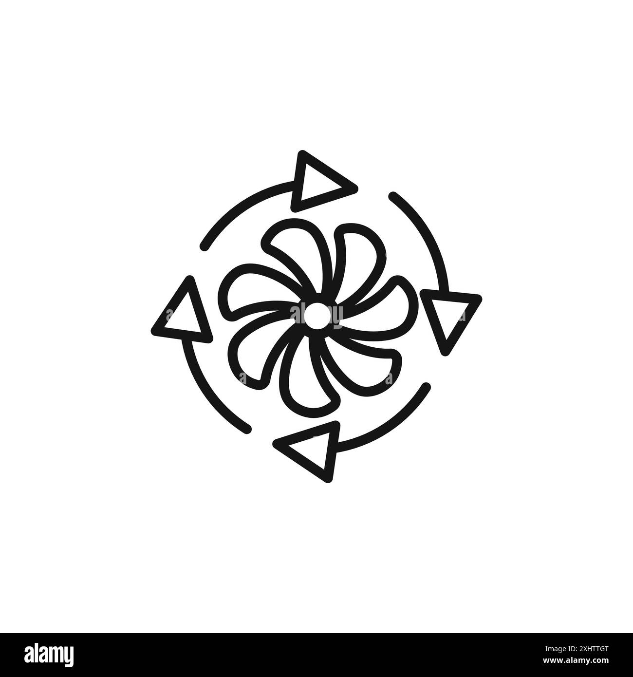 Collection ou ensemble de contours d'icône de ventilation en noir et blanc Illustration de Vecteur