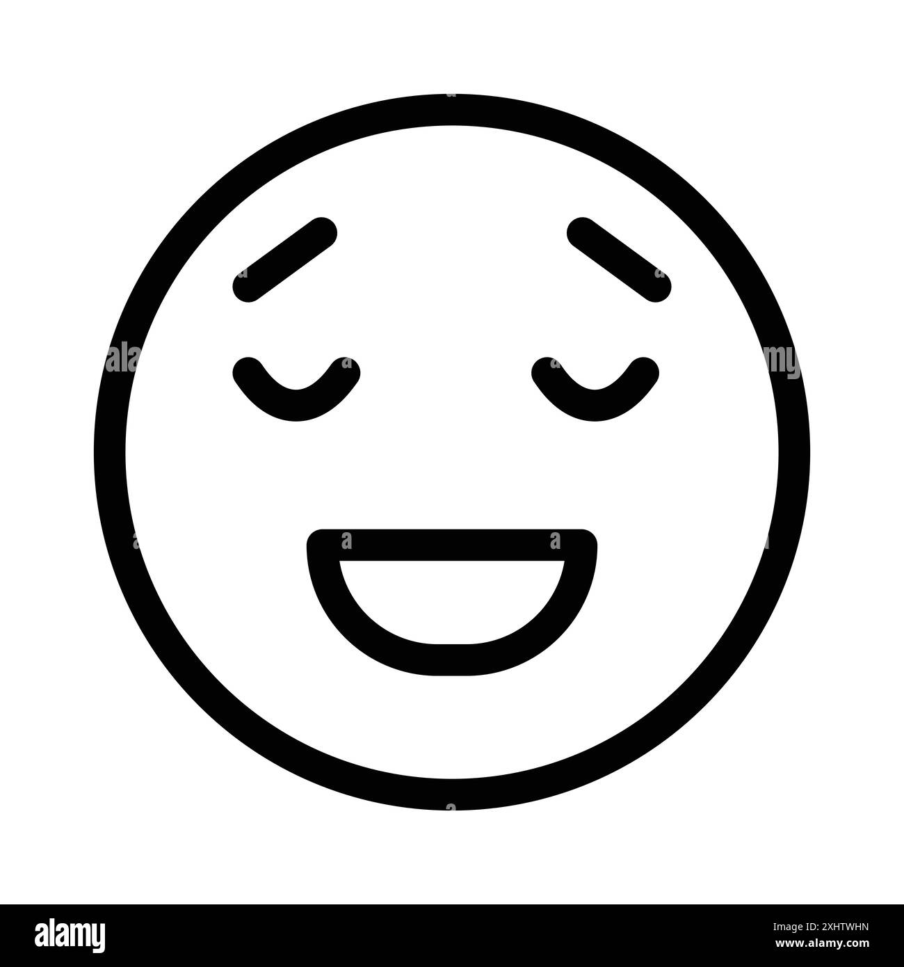 Calm Emoji icône linéaire logo Mark Set collection en noir et blanc pour le web Illustration de Vecteur