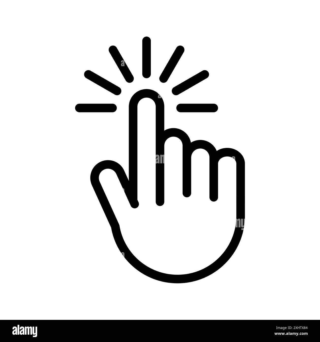 Curseur de la main de l'ordinateur cliquez sur l'icône de marque de logo linéaire ensemble collection en noir et blanc pour le web Illustration de Vecteur