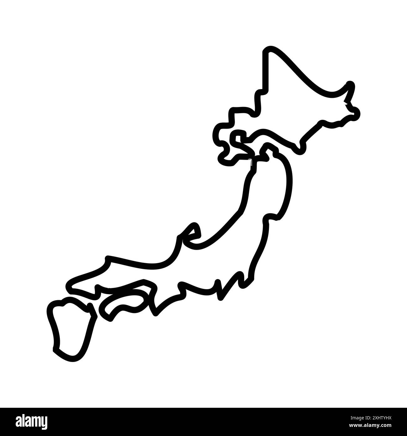 Japon icône de carte linéaire logo Mark Set collection en noir et blanc pour le web Illustration de Vecteur