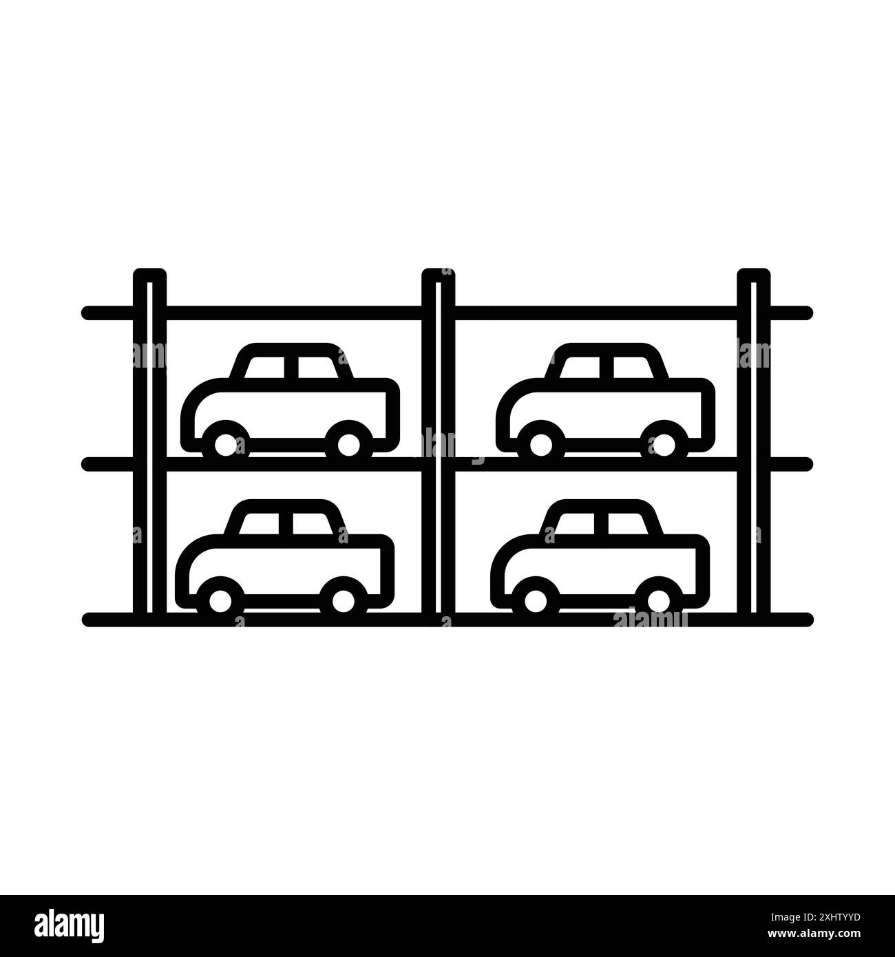 Multi Storey icône de stationnement linéaire marque de logo set collection en noir et blanc pour le web Illustration de Vecteur