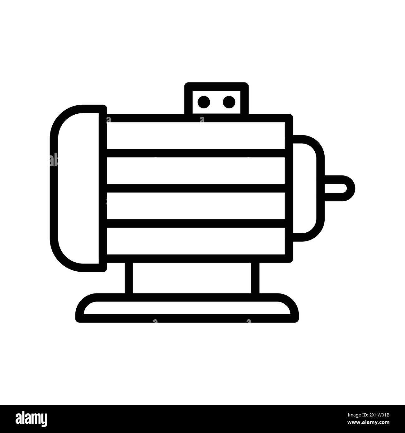 Collection de marque de logo linéaire d'icône de moteur en noir et blanc pour le Web Illustration de Vecteur