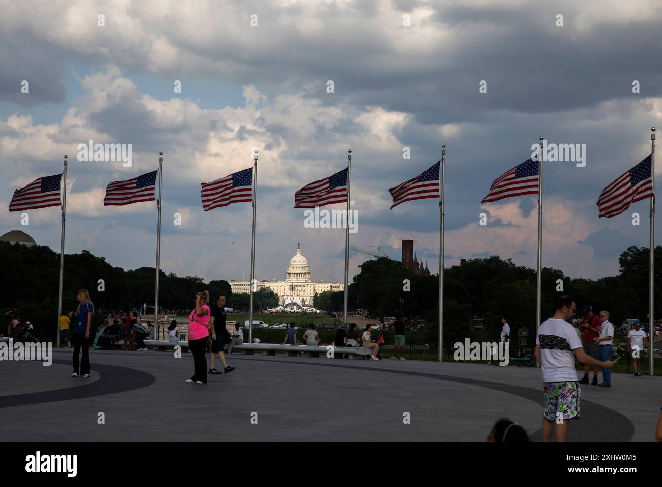 Washington, District of Columbia, États-Unis- 26 mai 2024 : vue du Capitol Hill Building depuis le Washington Monument, National Mall DC. Banque D'Images