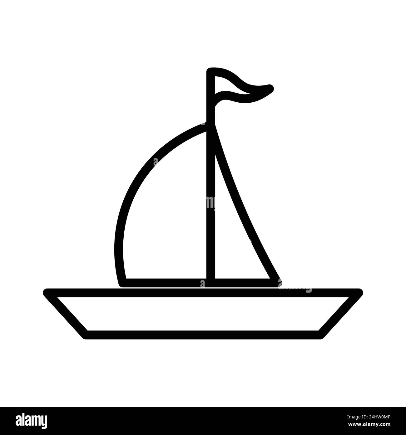 Sailboat icône linéaire logo Mark Set collection en noir et blanc pour le web Illustration de Vecteur