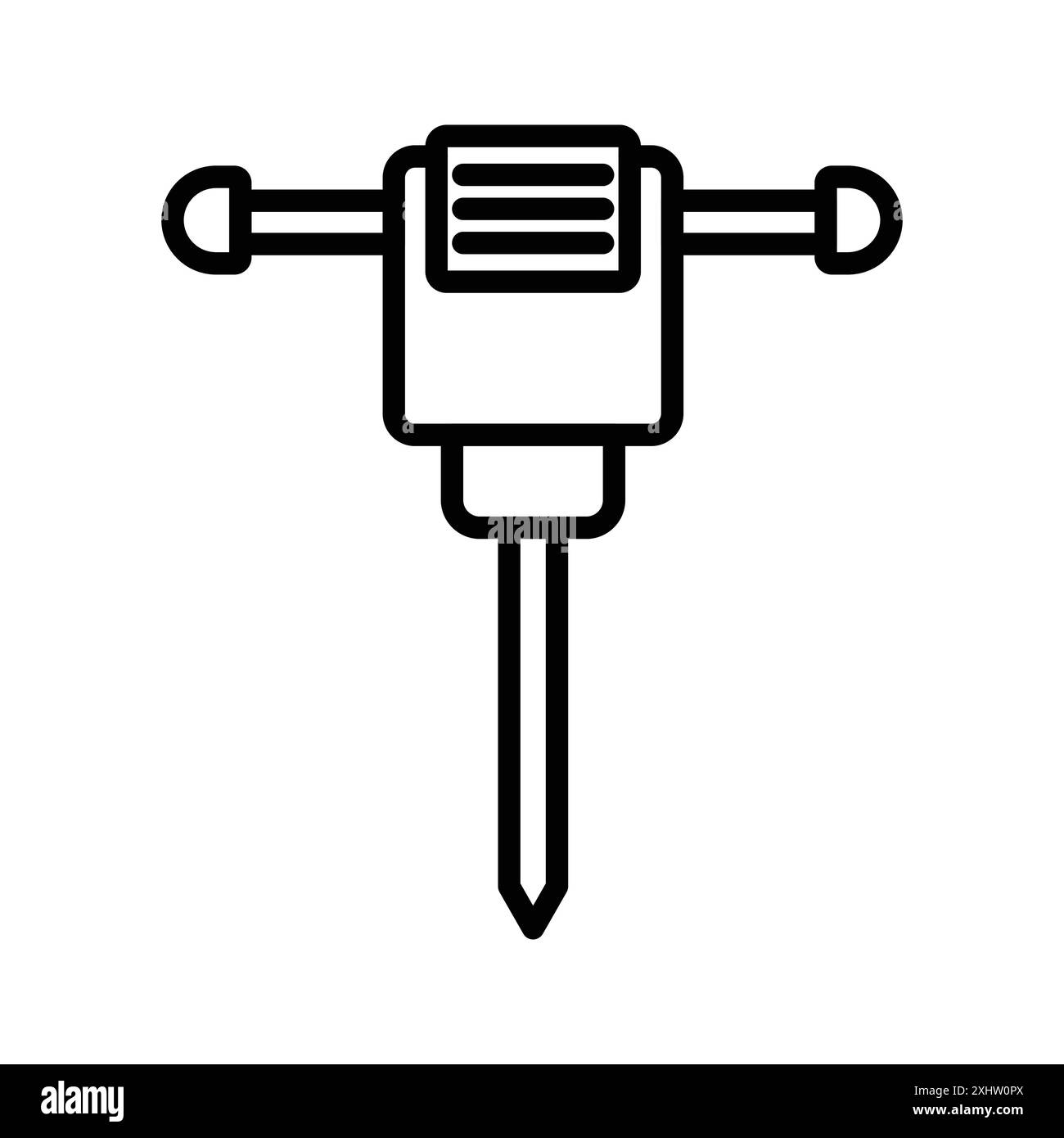 jack hammer icône linéaire logo mark set collection en noir et blanc pour le web Illustration de Vecteur