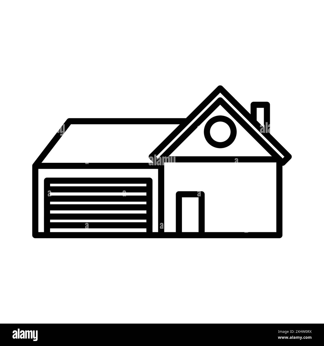 maison avec icône de garage marque linéaire de marque de logo collection en noir et blanc pour le web Illustration de Vecteur