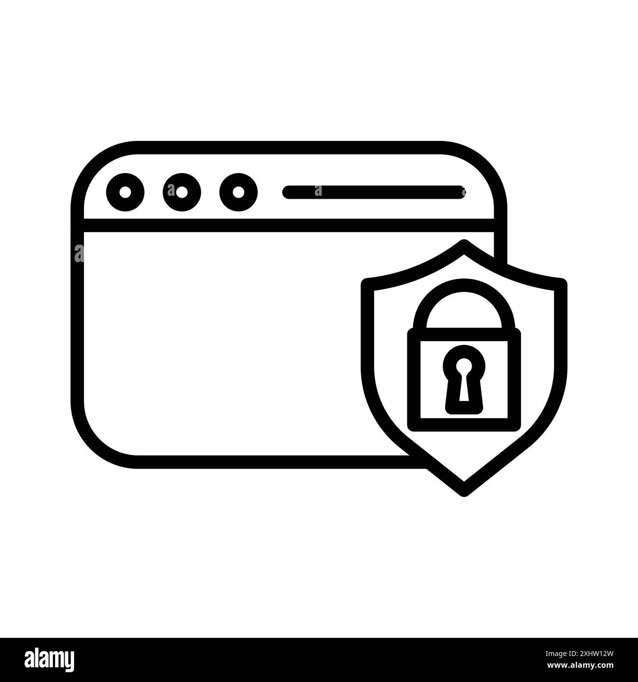 Web Security icône linéaire logo Mark Set collection en noir et blanc pour le Web Illustration de Vecteur