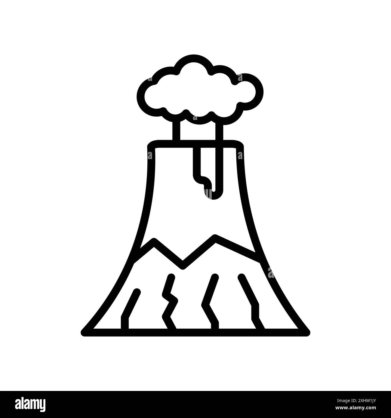 Volcano Icon Linear logo Mark Set collection en noir et blanc pour le web Illustration de Vecteur