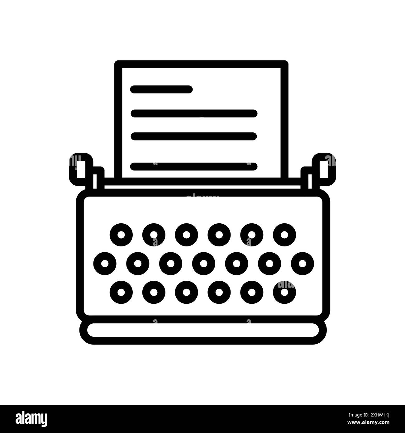 Typewriter icône linéaire logo Mark Set collection en noir et blanc pour le web Illustration de Vecteur