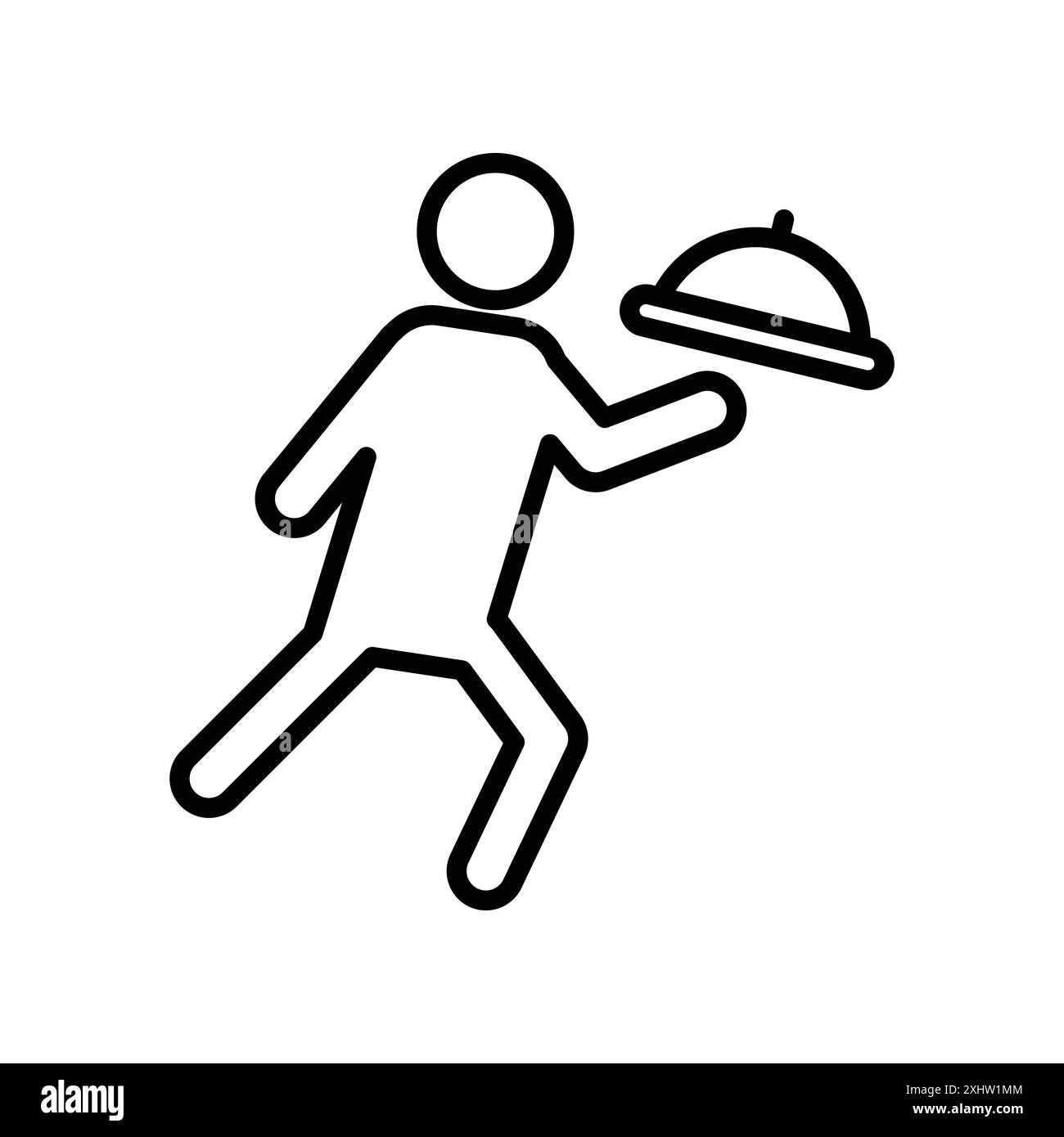 waiter falling icône linéaire marque de logo set collection en noir et blanc pour le web Illustration de Vecteur