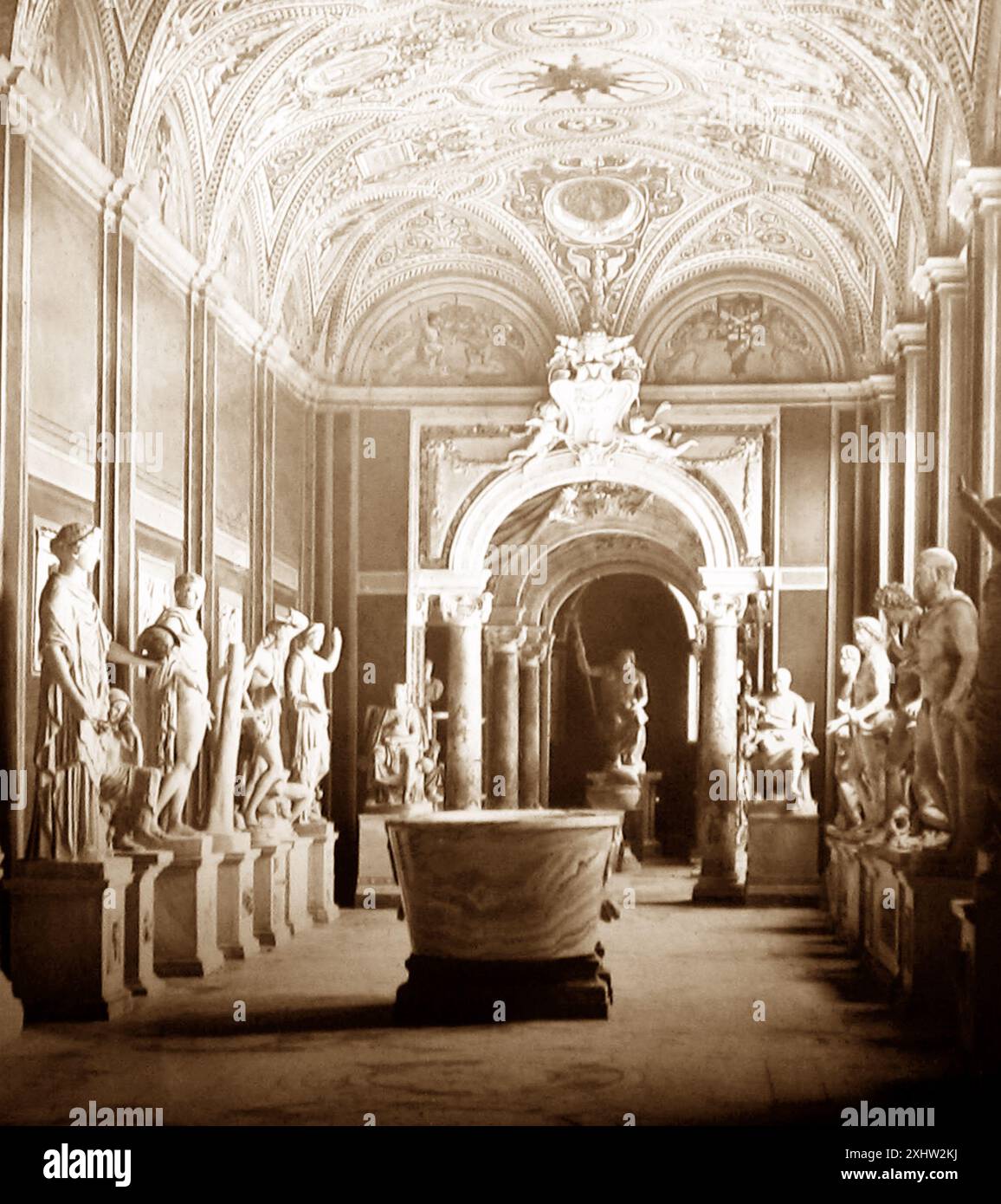 La Galerie des sculptures, le Vatican, période victorienne Banque D'Images