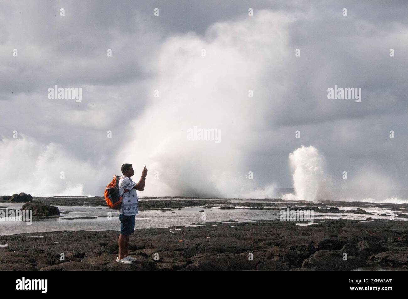 Alofaaga Blowholes, Taga, Savai'i, Samoa Banque D'Images