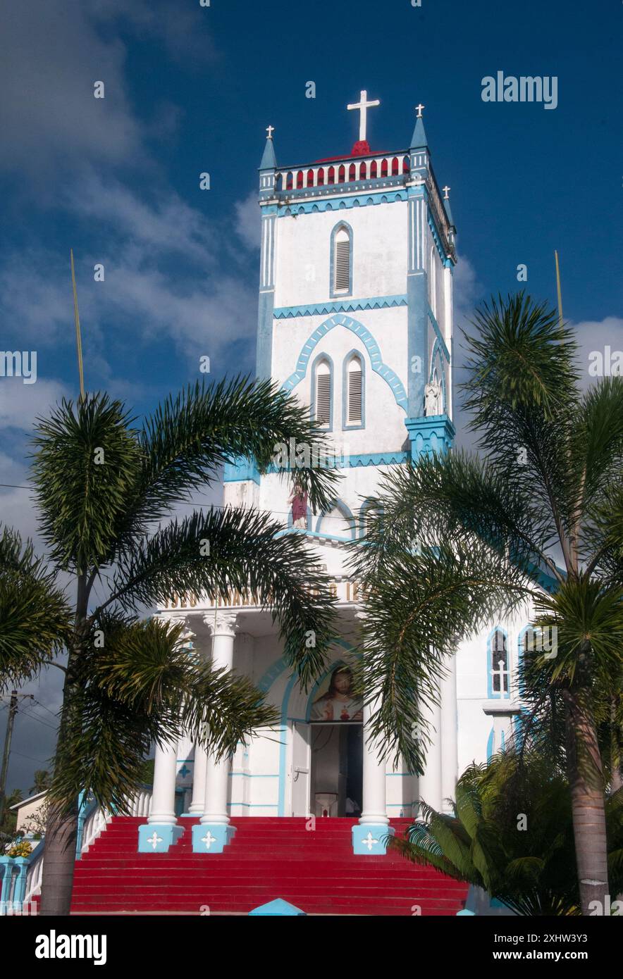 Église de village sur l'île d'Upolu, Samoa Banque D'Images