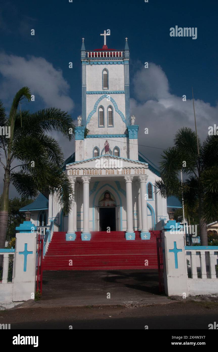 Église de village sur l'île d'Upolu, Samoa Banque D'Images