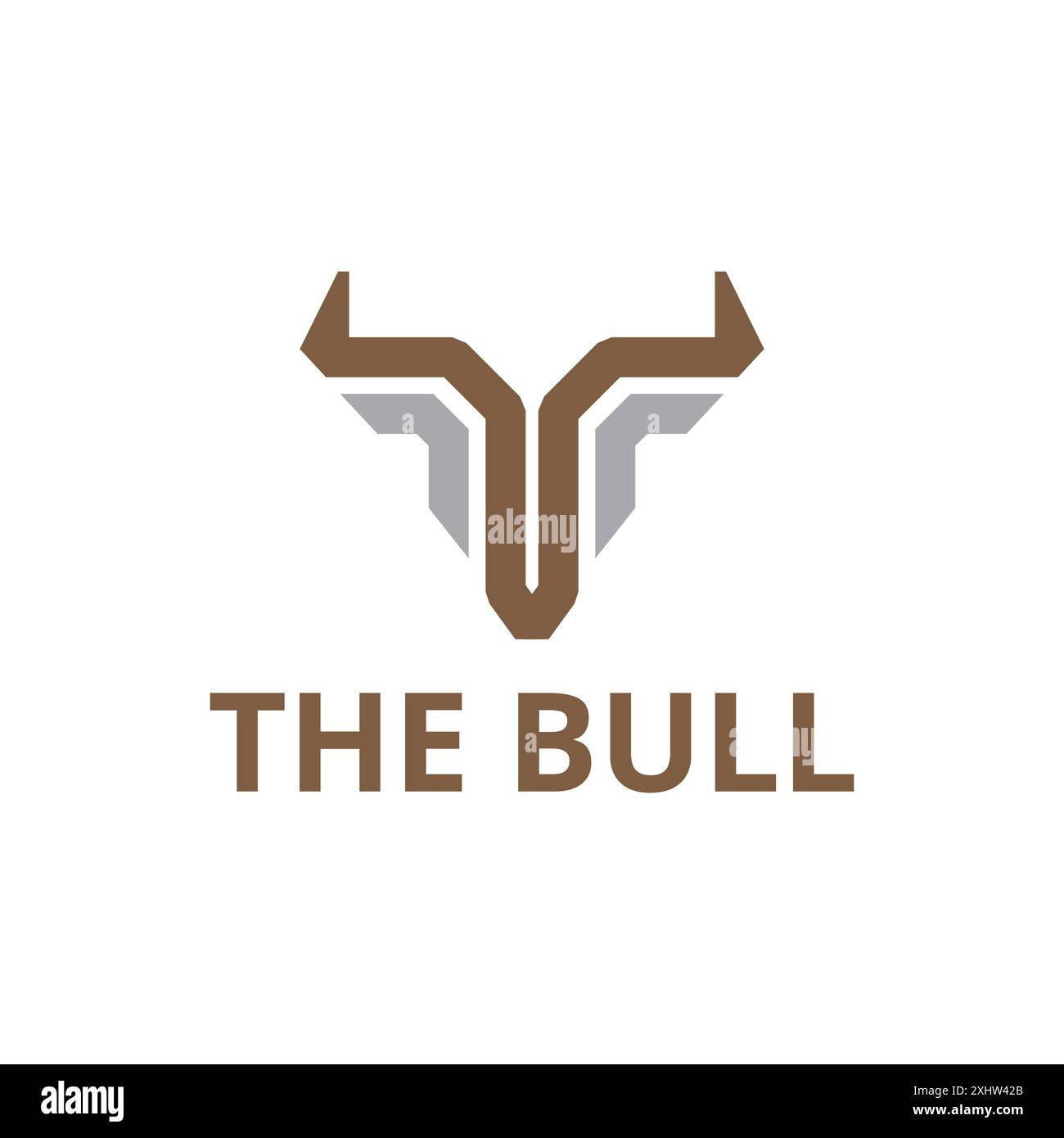 Modèle de logo abstrait Horned Head Bull animal nature Illustration de Vecteur