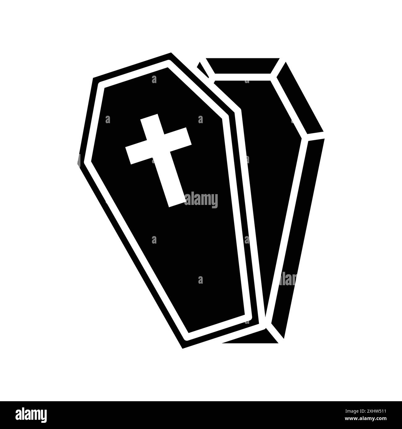 modèle de conception de vecteur d'icône de cercueil Illustration de Vecteur