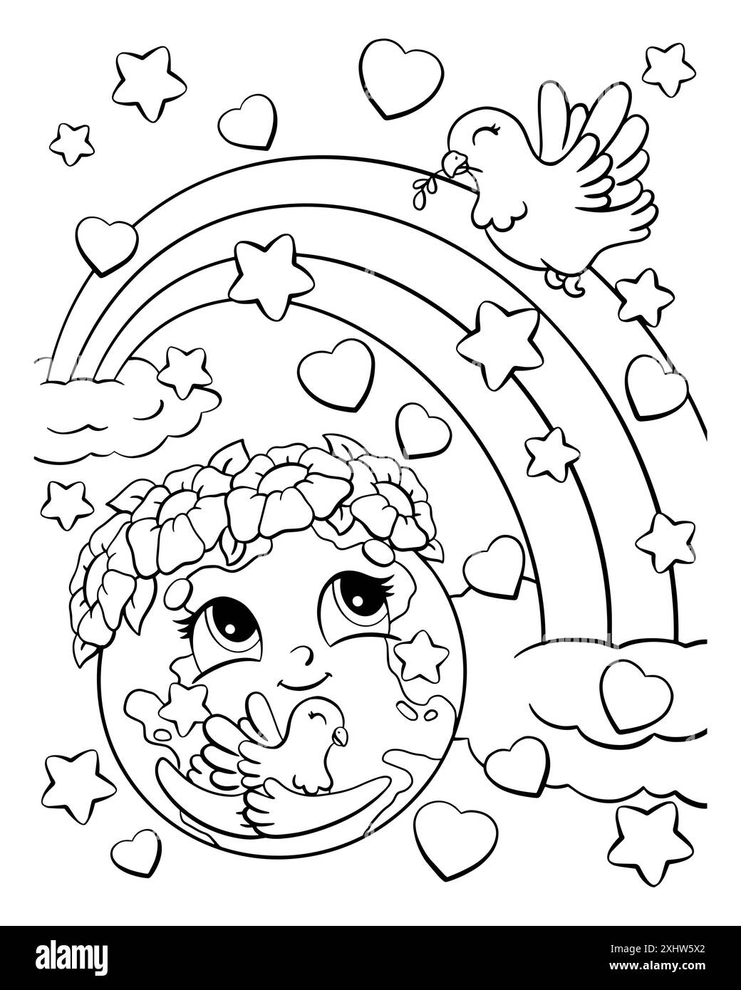 Page de livre de coloriage pour les enfants.Personnage de style dessin animé.Illustration vectorielle isolée sur fond blanc. Illustration de Vecteur
