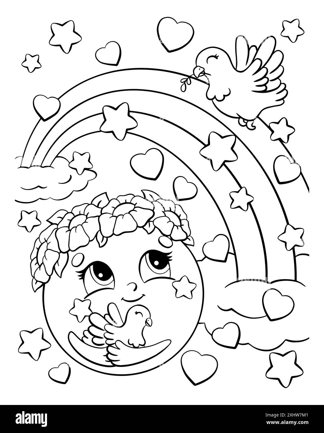 Page de livre de coloriage pour les enfants.Personnage de style dessin animé.Illustration vectorielle isolée sur fond blanc. Illustration de Vecteur