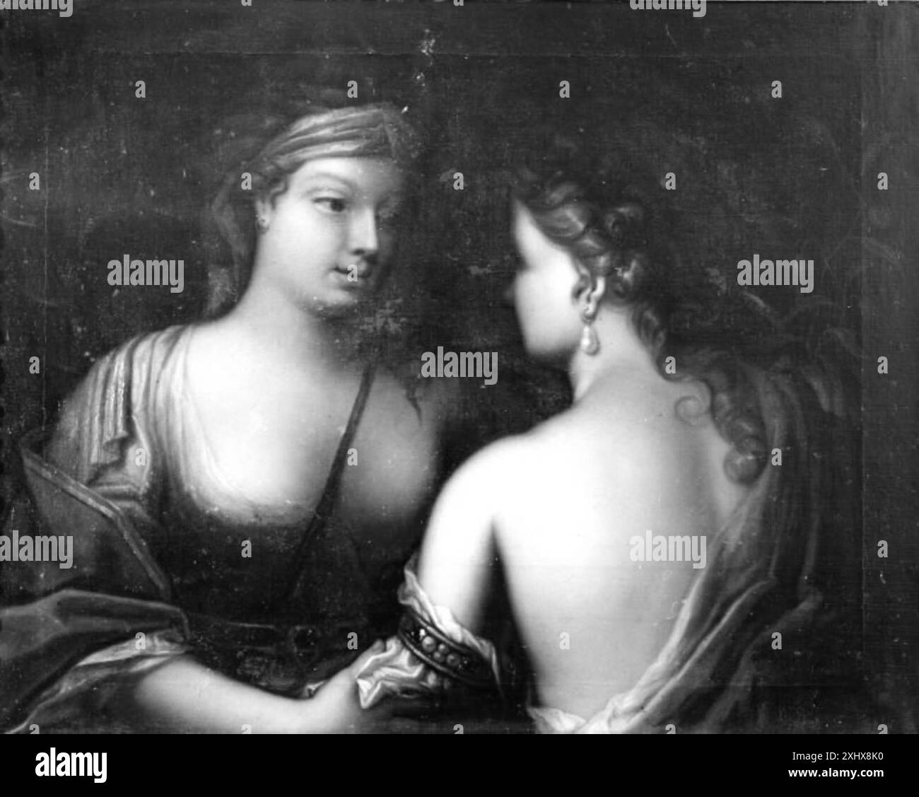 Peinture de Jacob d'Agar (1642-1715) représentant vingt femmes montrées de la taille vers le haut, mettant l'accent sur les vêtements, l'expression faciale et les conventions du portrait hollandais du XVIIe siècle. Banque D'Images