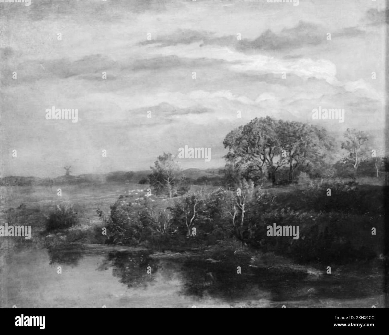 Une peinture de paysage de Dankvart Dreyer montrant un arc-en-ciel, créé entre 1816 et 1852, illustrant des paysages naturels et des effets atmosphériques. Banque D'Images