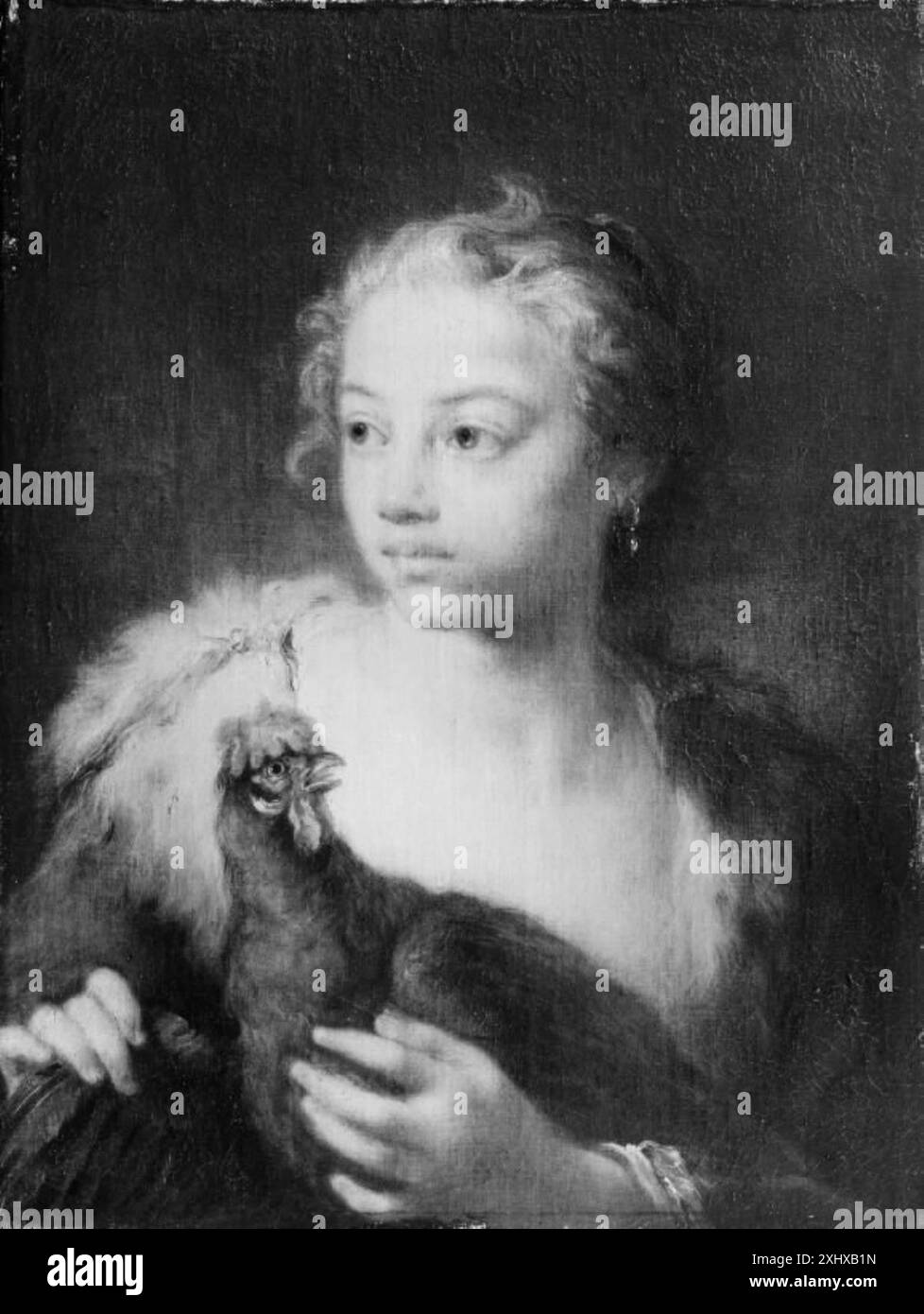 Une fille au poulet Nogari, Giuseppe 1699 - 1763, Piazzetta, Giovanni Battista 1682 - 1754 peinture Italienske Billeder i Danmark, Mario Krohn, 196, fig. 81, 2586, 1910. Italienske Billeder i Danmark, Mario Krohn, 196, fig. 81, 2586, 1910. Peintures et sculptures italiennes au Danemark, Harald Olsen, p. 80, planche XCIb (Nogari), 28349, 1961. I pittori Veneti del settecento, Carlo Donzelli, p. 171 som Giuseppe Nogari, C 9314 IT, 1957. Die Alte Gemäldegaleri in Kopenhagen, Hans Vollmer, p. 552 Une fille avec un poulet Banque D'Images