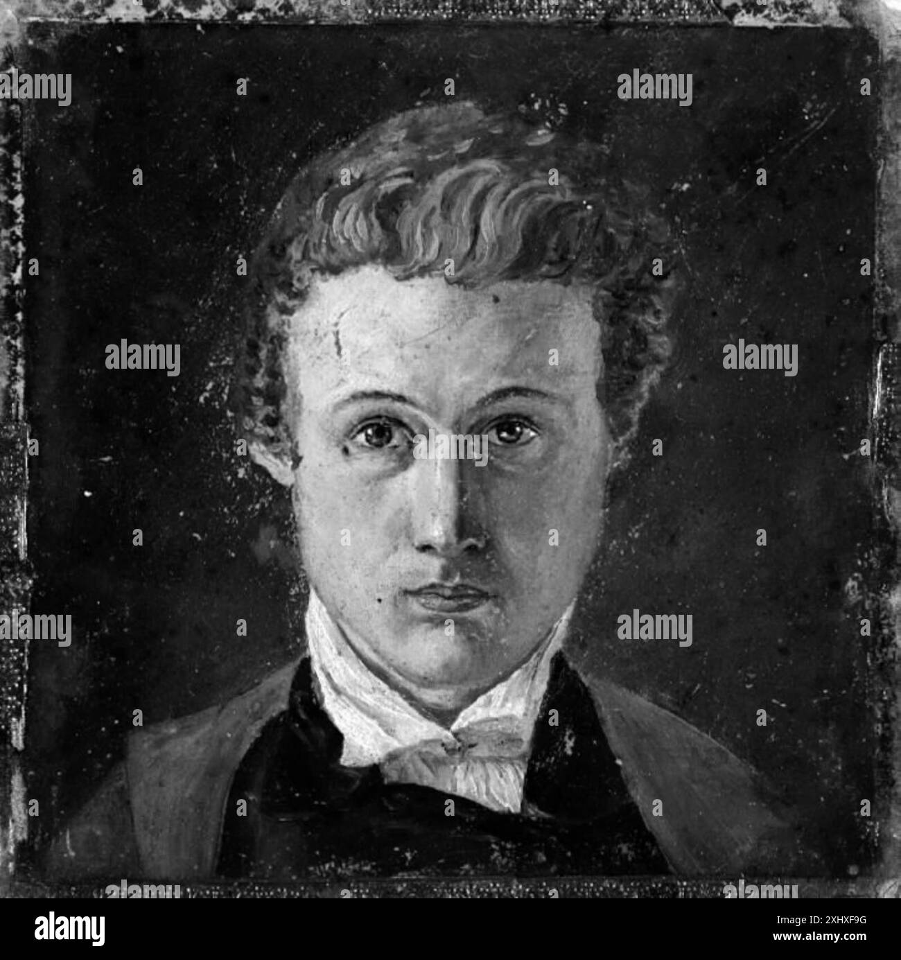 Autoportrait de Vilhelm Kyhn (1819-1903) montrant le visage et le haut du corps de l’artiste. La peinture met l'accent sur les traits du visage, l'expression, la tenue vestimentaire et le travail au pinceau, reflétant les traditions danoises de peinture de portrait du XIXe siècle. Banque D'Images