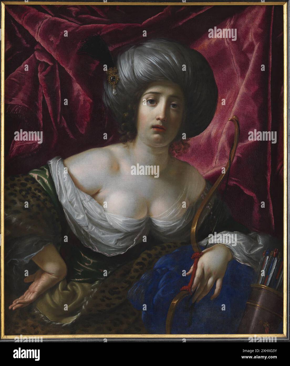 Femme dépeinte comme la déesse Diana Dandini, Cesare 1596 - 1657 peinture italienne peintures et sculptures au Danemark, Harald Olsen, p. 29, 55, afb. Planche LXC, 28349, 1961. DET kongelige danske Kunstkammer 1737, Bente Gundestrup, vol. I : p. 366 non. 785/627 ill., 91-342, 1991. Europa und der Orient : 800-1900: [Ausstellung, 28. Mai - 27. Août 1989], Ubekendt, afb. i Farver p. 813 planche 888, C 18071, [1989] femme représentée comme la Déesse Diana Banque D'Images