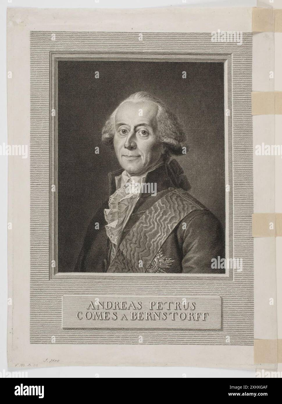 Andreas Petrus Comes a Bernstorff Clemens, J.F. 1748 - 1831 Etching, Print Andreas Petrus Comes a Bernstorff Banque D'Images