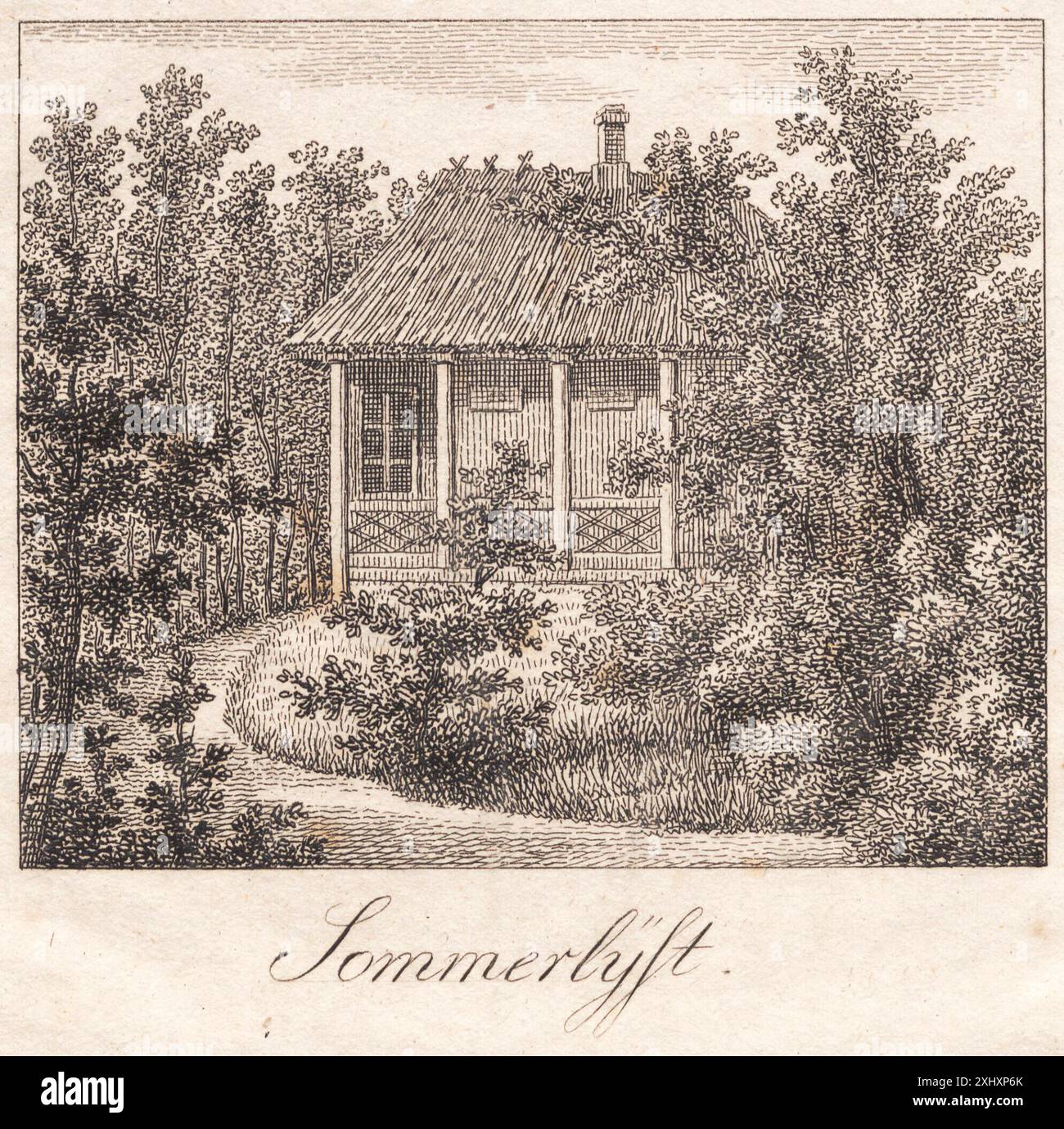 Sanderumgaards ont Clemens, J.F. 1748 - 1831 gravure, impression J.F. Clemens : Biografi samt Fortegnelse sur hans Kobberstik. Avec un résumé francais, Leo Swane, NR. 362, 9968, 1929 Sanderumgaards Have Banque D'Images