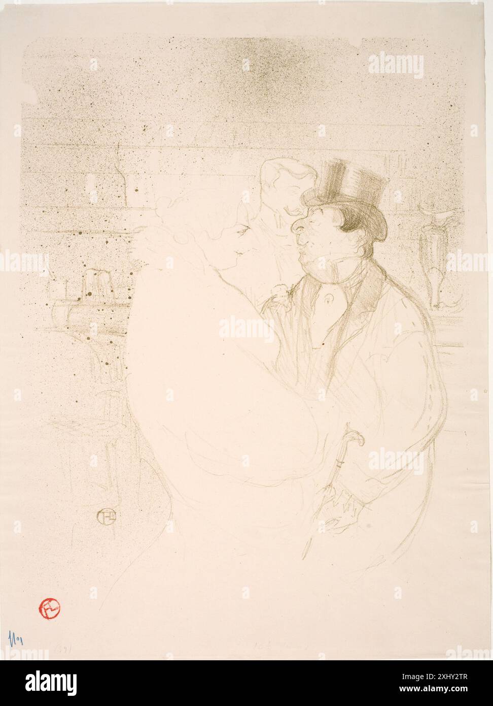 IDA Heath au Bar Toulouse-Lautrec, Henri de 1864 - 1901 lithographie, impression Toulouse-Lautrec : das graphische Werk, Jean Adhémar, no. 125, 32524, 1965. Toulouse-Lautrec : les estampes complètes, Wolfgang Wittrock, non. 62, 51785, 1985. Toulouse-Lautrec : das gesamte graphische Werk : Sammlung Gerstenberg, Götz Adriani, NR. 98, 52677, cop. 1986. Toulouse Lautrec, Ubekendt, fig. nr. 73, illinois. P. 62, C 39033 du 2008. Toulouse-Lautrec : den menneskelige komedie, Vibeke Vibolt Knudsen, afbildet p. 94, C 48183, 2011 Ida Heath au Bar Banque D'Images