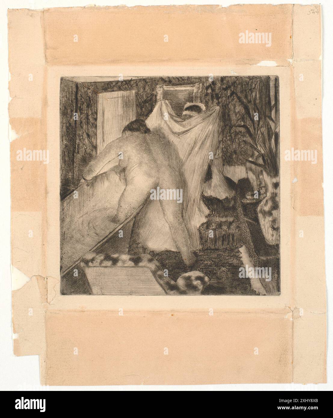 Sortie de bain Degas, Edgar 1834 - 1917 aquatinte, Print Degas' metode, Line Clausen Pedersen, AFB. p. 102 (fig. 53), 262 (fig. 7) og 290. Kat. nr. 26 (Deags and Process). OMT. P. 100 og 260., B 7624, 2013. Kvinder i Impressionismen, Ubekendt, AFB. p. 60. Kat. nr. 27, C 38034, 2006. Degas' Method, Nielsen, Anne Marie, Kat. nr. 26, 9788774523321 la sortie du bain Banque D'Images