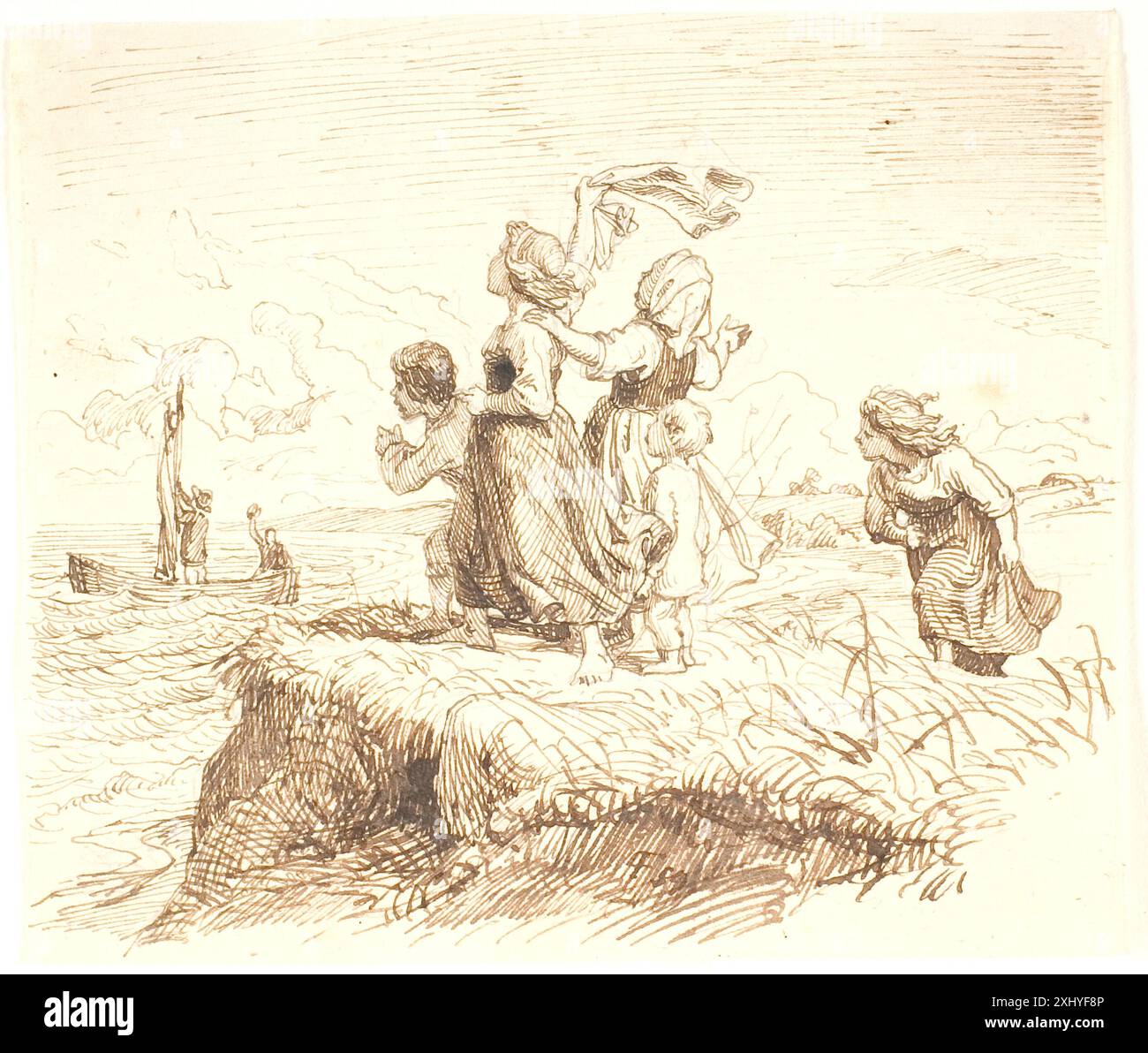 Au revoir à la voile Frølich, Lorenz 1820 - 1908 dessin Læsebog Med 22 Billeder pour Smaadrenge og Smaapiger, U.P. Overby, afb. (8), 11853, [1854]. Lorens Frölich : Fortegnelse over Kunstnerens illustrationer, Raderinger M.m., Pietro Krohn, NR. 61, 1612, 1900. Dansk Tegnekunst : et Udvalg af Gengivelser Med EFTERFØLGENDE Tekst, Henrik Bramsen, p. 51, 18304, 1948. Danske tegninger : en oversigt, Inger Hjorth Nielsen, p. 91, 32209, 1965. Lorenz Frølich : tegninger og illustrationer, Hanne Westergaard, NR. 26, ka2000-665, 1968 Farvel til de bortsejlende Banque D'Images