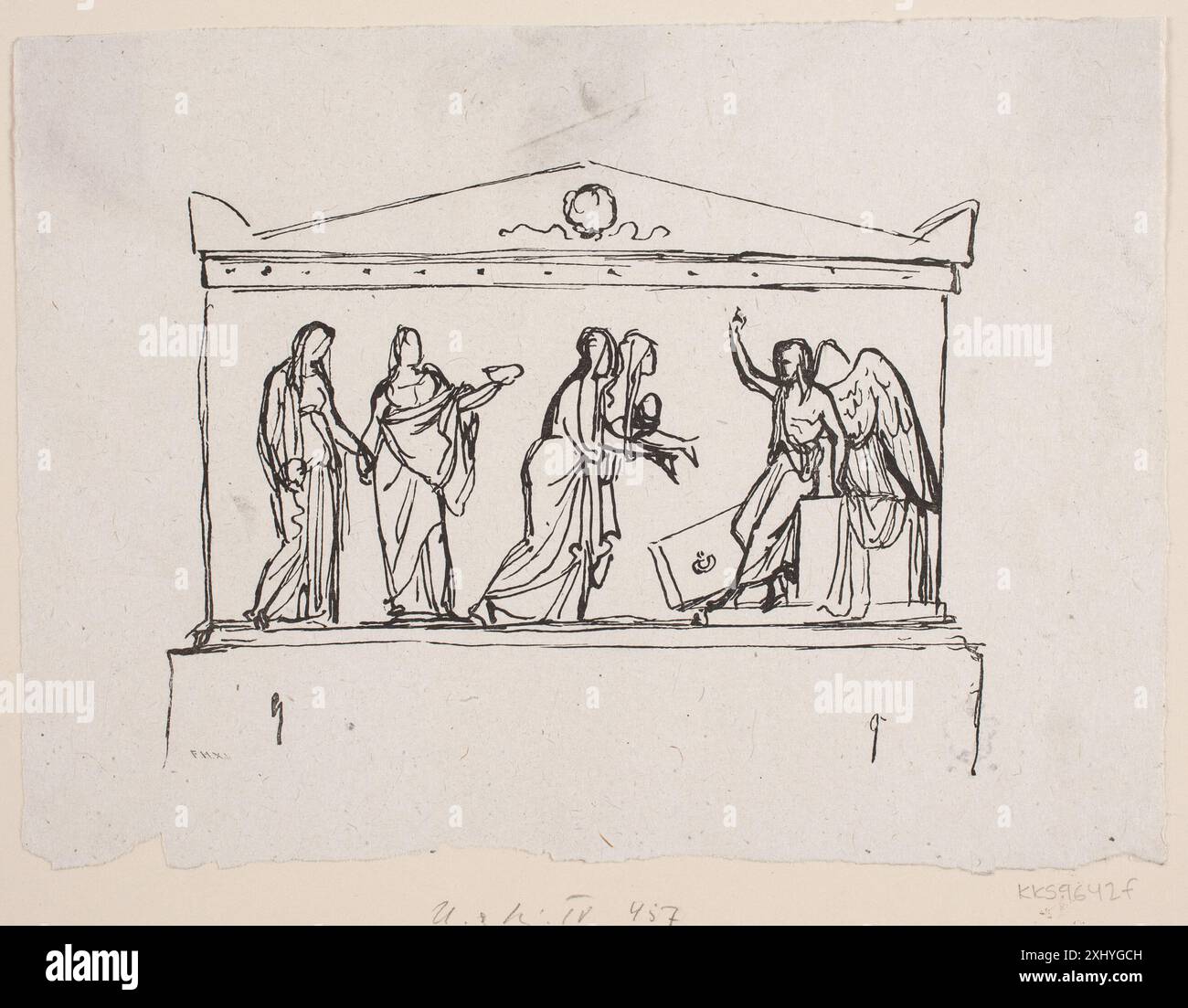 Les femmes sur la tombe du Christ Hendriksen, F. 1847 - 1938, Thorvaldsen, Bertel 1770 - 1844 Xylographe, Imprimer Kvinderne ved Kristi Grav Banque D'Images