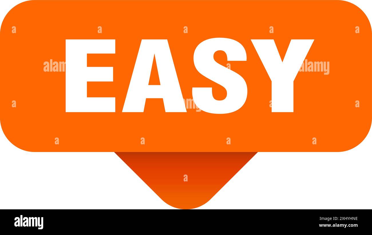 autocollant facile. signe facile sur fond transparent. bouton rectangulaire Illustration de Vecteur