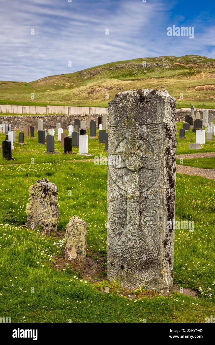 La pierre de Farr dans le cimetière de l'église de Strathnaver, Sutherland, Écosse Banque D'Images