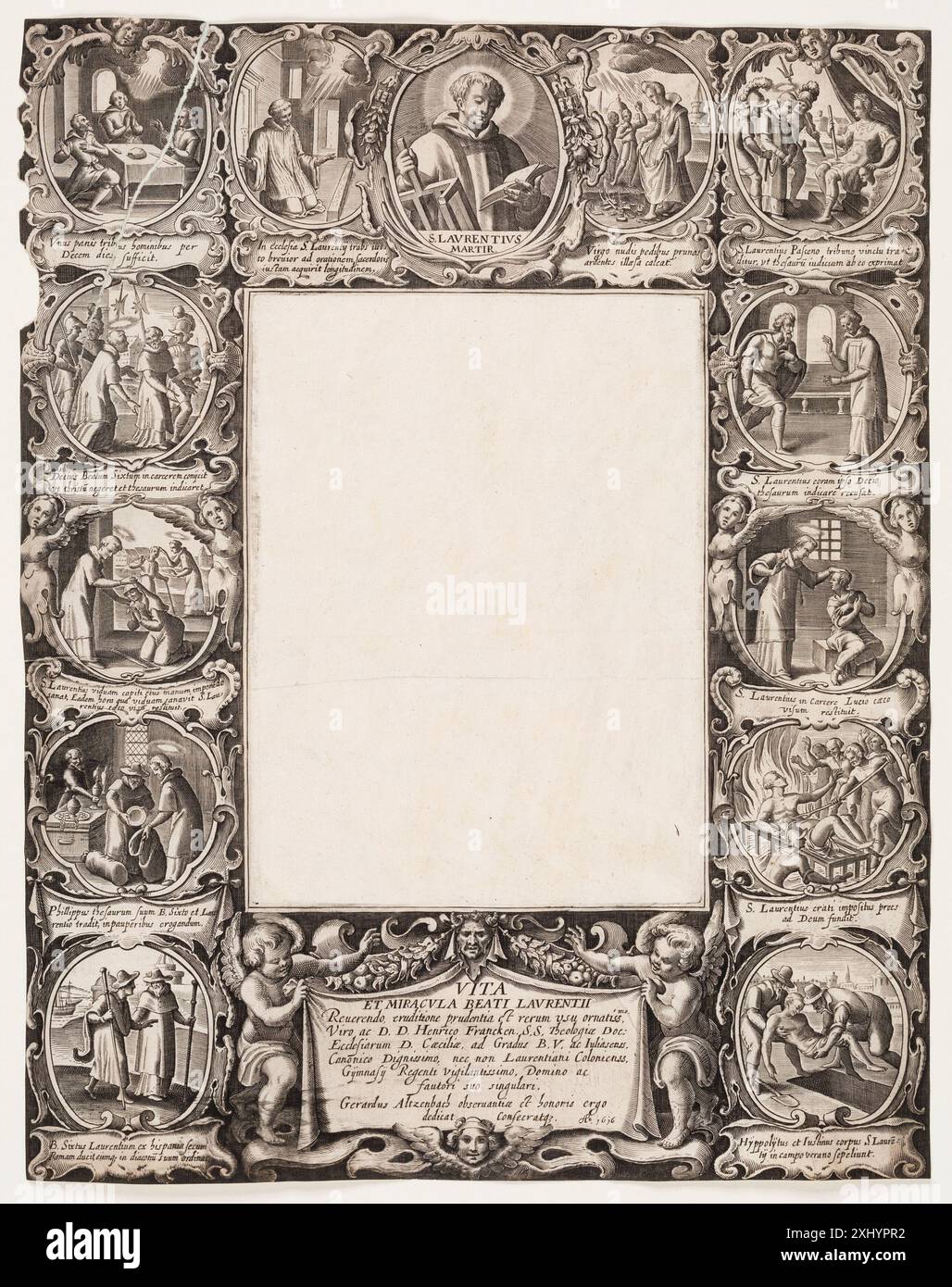 La vie de Saint-Laurent inconnu Allemand , Altzenbach, Gerhard 1580 - 1672 gravure sur cuivre, estampe les Altzenbachs de Cologne : les premiers éditeurs d'estampes allemandes modernes : estampes populaires du XVIIe siècle I-II, John Roger PaaS, 544, 2,769:1-2, 2020. Gravures, gravures et gravures sur bois hollandaises et flamandes de Hollstein 1450-1700 (vol. XLIV - XLVI), Maarten de vos, Dieuwke de Hoop Scheffer, NR. 715, kopien ikke omtalt, C 38945, 1996. Gravures, gravures et gravures hollandaises et flamandes de Hollstein 1450-1700 (vol. LIX - LXVIII), la famille Wierix, partie I - X, Zsuzsanna van Ruyven-Zeman, NR. 654, kop Banque D'Images