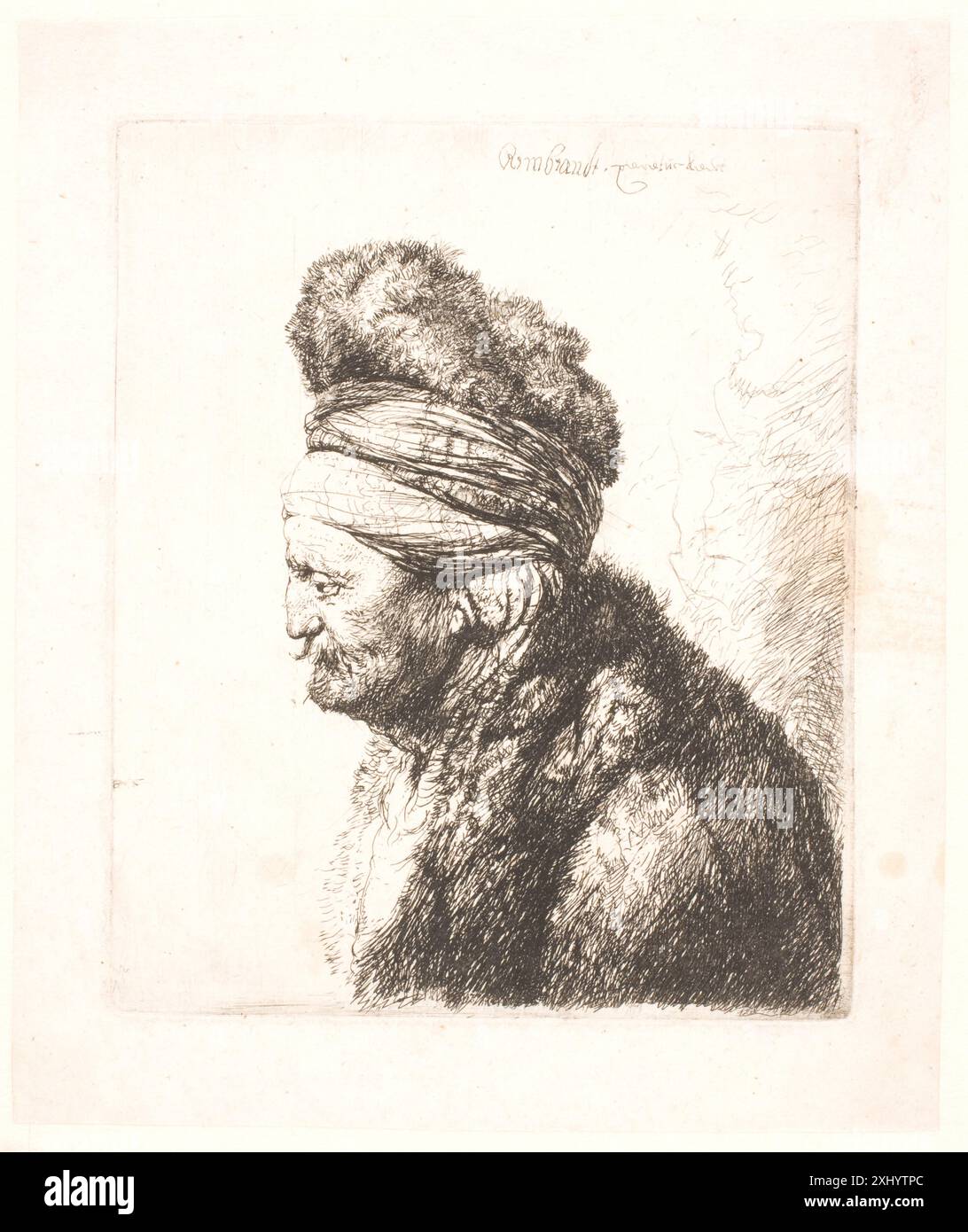 Le deuxième chef oriental (le père de Rembrandt ?) Rembrandt van Rijn 1606 - 1669, Lievens, Jan 1607 - 1674 gravure, impression The New Hollstein gravures, gravures et gravures sur bois hollandaises et flamandes 1450-1700, Rembrandt (7 vols : texte, planches, copies), Erik Hinterding, 150, C 55013:1-7, 2013. Gravures, gravures et gravures sur bois néerlandaises et flamandes de Hollstein 1450-1700 (vol. XVIII - XIX), Rembrandt van Rijn, Christopher White, 287, C 38945, 1969. eaux-fortes, gravures et gravures sur bois néerlandaises et flamandes de Hollstein 1450-1700 (vol. XI), Leyster - Matteus, F.W.H. Hollstein, sml. 39, C 38945, 1955. Illustré Banque D'Images