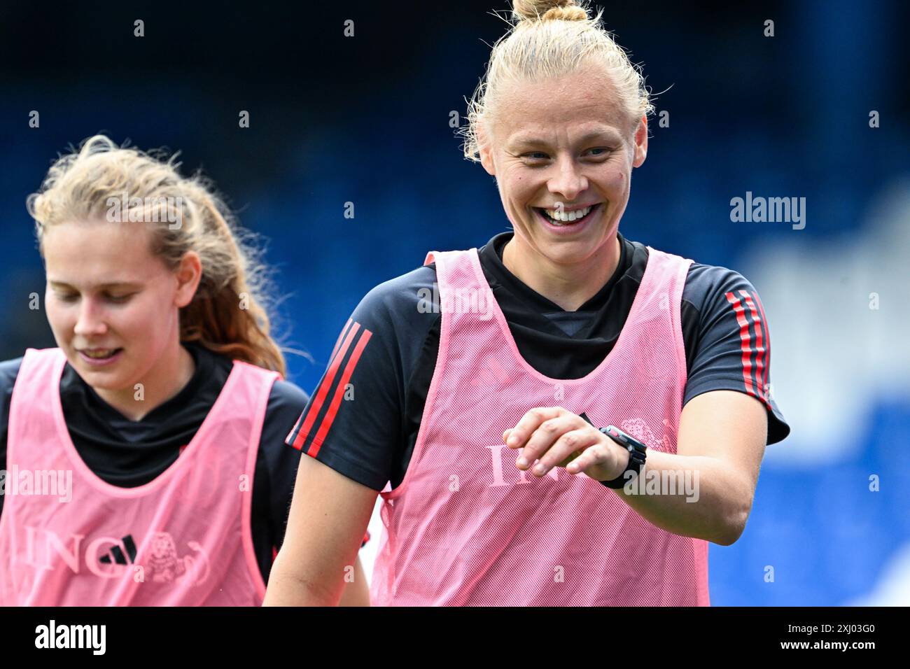La Corogne, Espagne. 15 juillet 2024. Ella Van Kerckhoven (5 ans) de Belgique lors d'un entraînement MD-1 avant un match de football entre les équipes nationales féminines d'Espagne et de Belgique, a appelé les Red Flames lors de la sixième journée du Groupe A2 dans la phase de championnat des qualifications européennes féminines de l'UEFA 2023-24, le lundi 15 juillet 2024 à la Corogne, Espagne . Crédit : Sportpix/Alamy Live News Banque D'Images