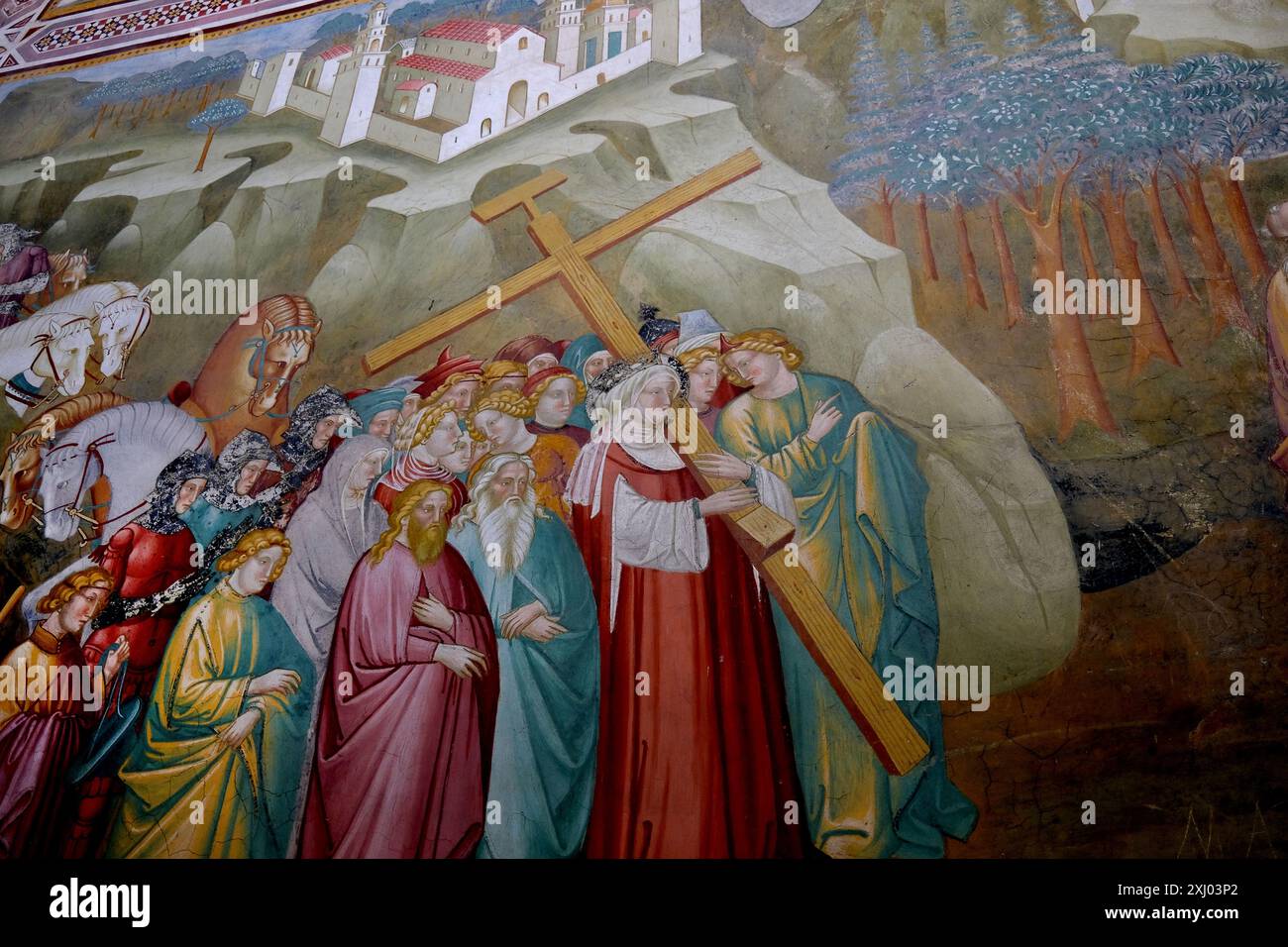 Chiesa di San Francesco in Volterra, Toscane, Italie, Eglise avec art religieux et fresque Banque D'Images